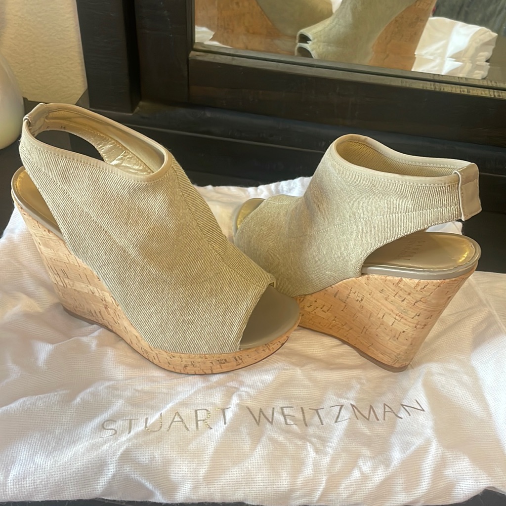 Stuart Weitzman Tan Wedges Vintage